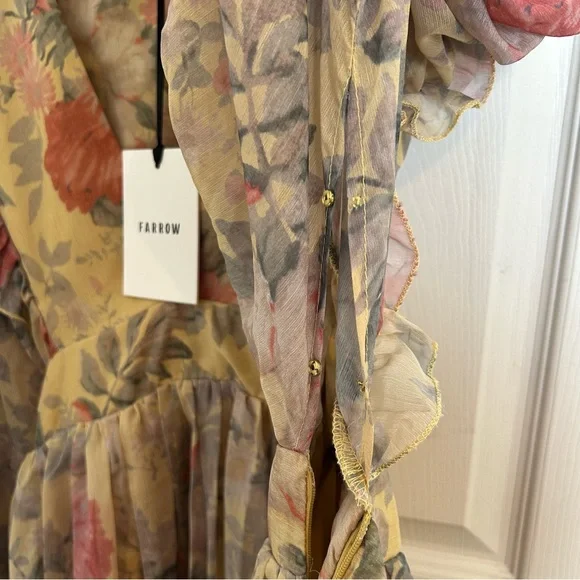 FARROW Spring Floral Whimsical Flowy Long Sleeve Christelle Maxi Dress | Size L - Picture 6 of 15